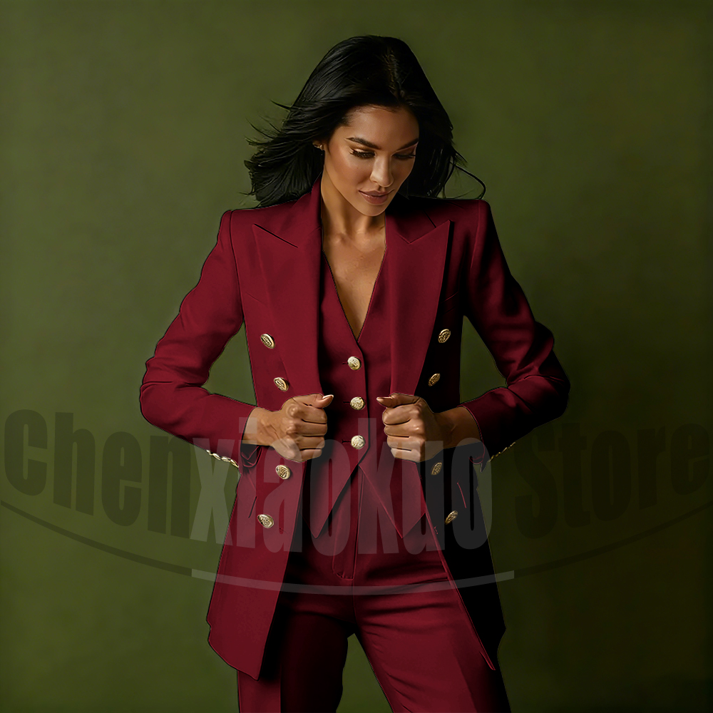 Women's Double Breasted Three  - Women Formal Wear Pants บทวิจารณ์และราคา