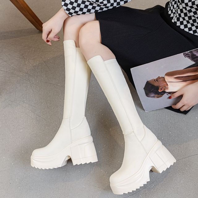 Womens Knee High Thick Sole Wi - Formal Wear Women Us บทวิจารณ์และราคา