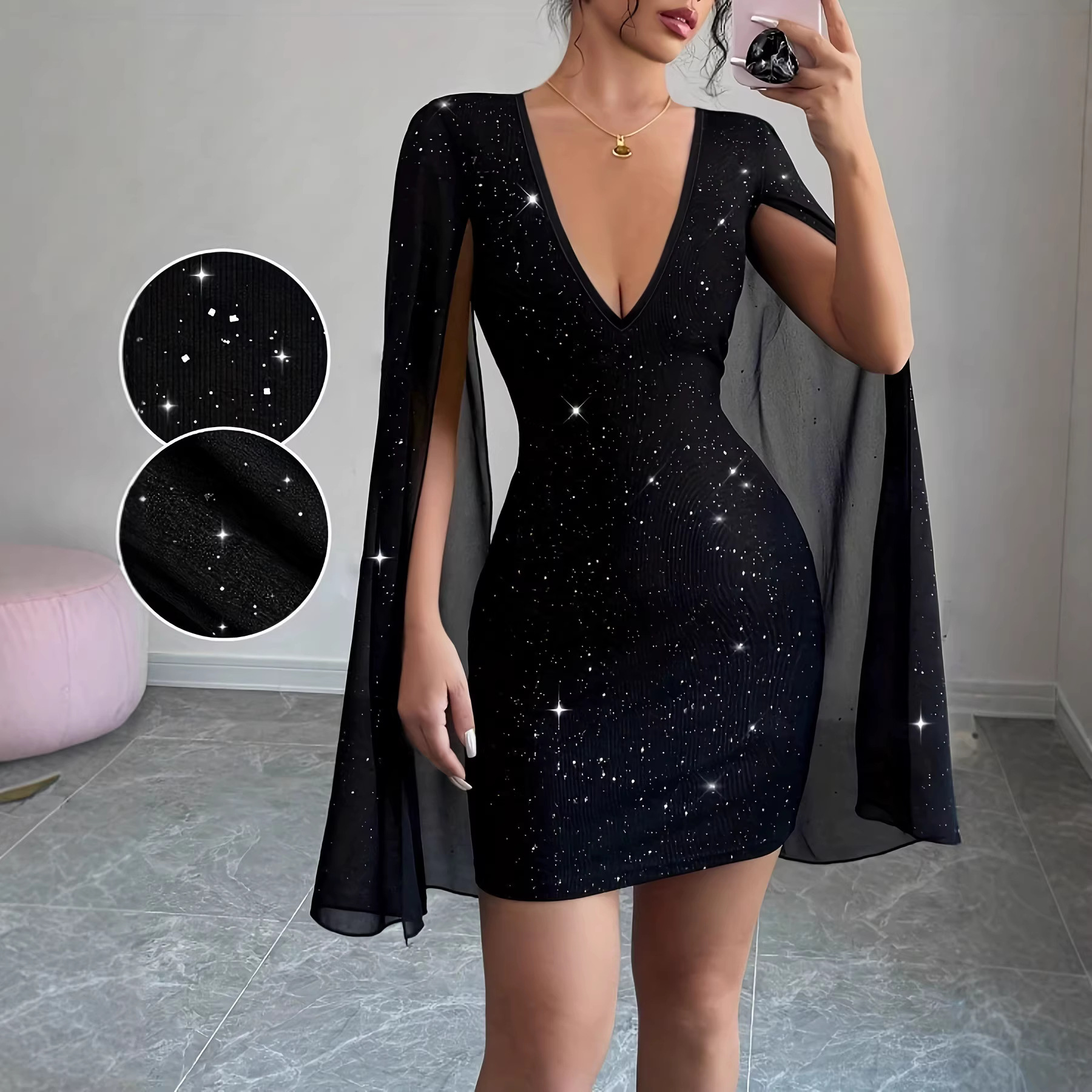 V Neck Bodycon Midi Dress Eleg - Formal Wear Women Us บทวิจารณ์และราคา