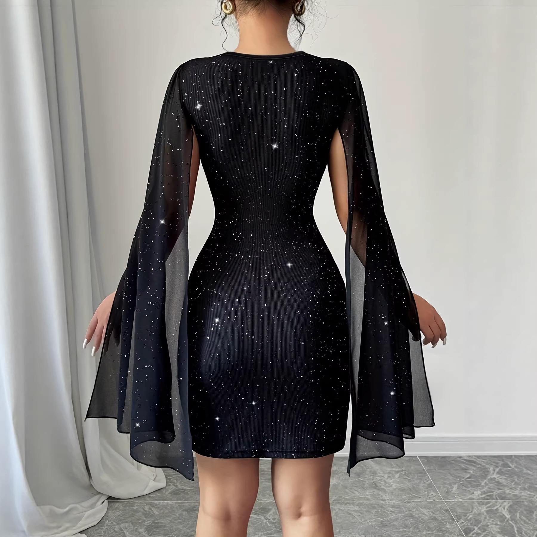 V Neck Bodycon Midi Dress Eleg - Formal Wear Women Us บทวิจารณ์และราคา