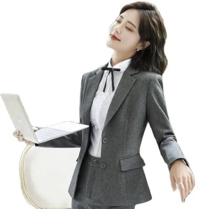 Novelty Gray Formal Blazers an - Women Formal Office Wear Tops บทวิจารณ์และราคา