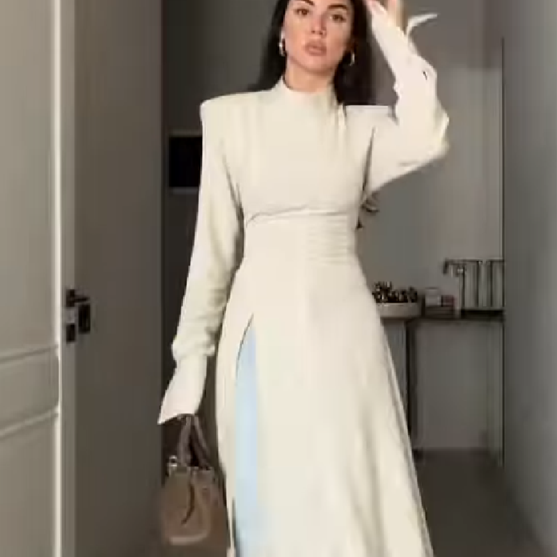 Women's Elegant High Neck Long - Women Formal Office Wear Tops บทวิจารณ์และราคา