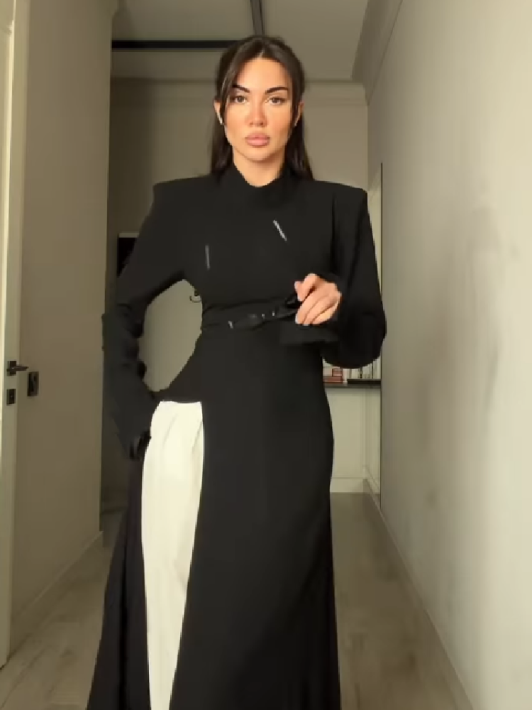 Women's Elegant High Neck Long - Women Formal Office Wear Tops บทวิจารณ์และราคา