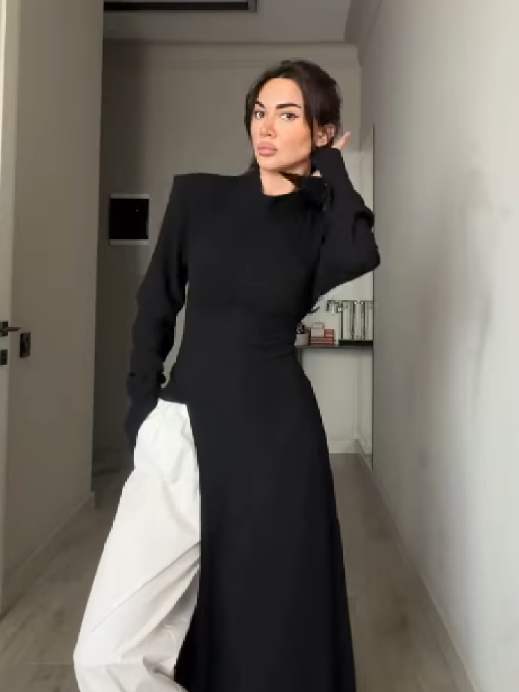 Women's Elegant High Neck Long - Women Formal Office Wear Tops บทวิจารณ์และราคา