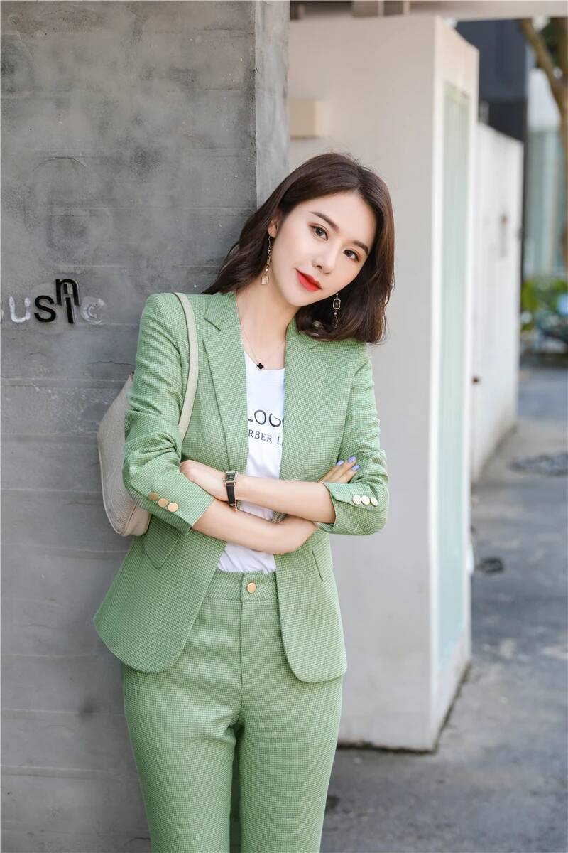 Novelty Green Uniform Designs  - Women Formal Wear For Interview บทวิจารณ์และราคา