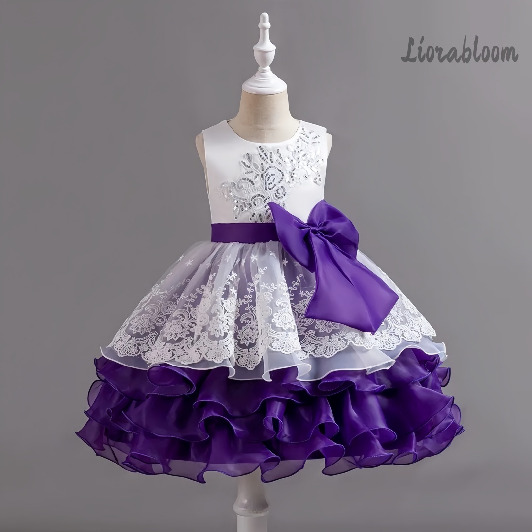Girls' Dress With Large Bow Sl - Formal Wear Women Us บทวิจารณ์และราคา