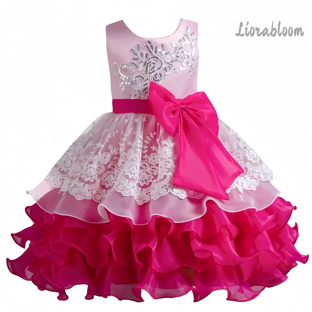 Girls' Dress With Large Bow Sl - Formal Wear Women Us บทวิจารณ์และราคา