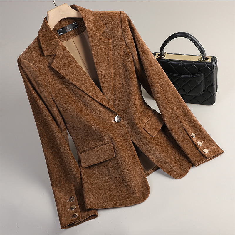 Yellow Gold Velvet Blazer Wome - Formal Winter Wear Women Jacket บทวิจารณ์และราคา