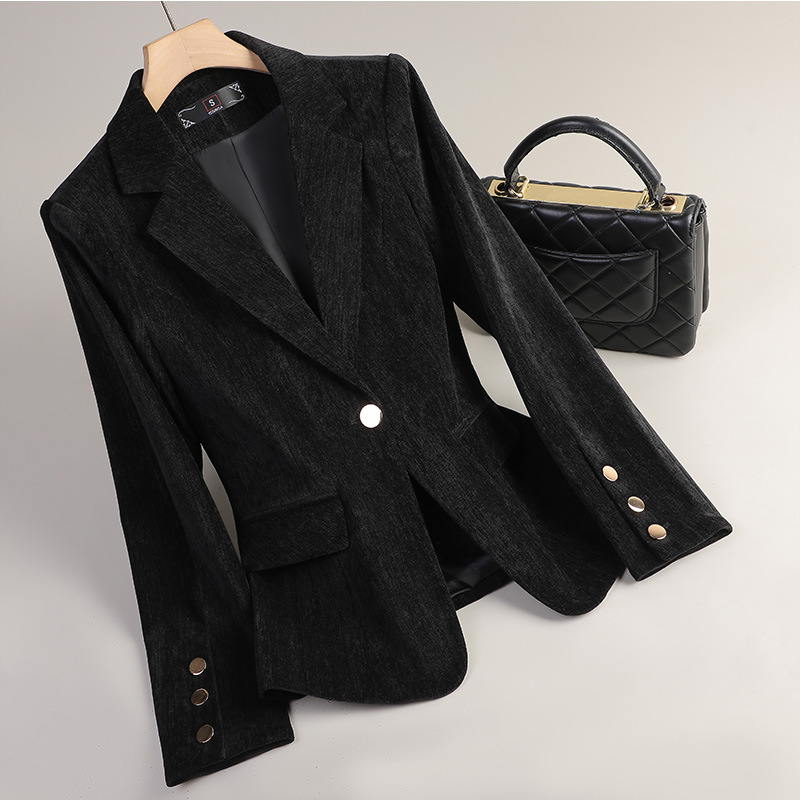 Yellow Gold Velvet Blazer Wome - Formal Winter Wear Women Jacket บทวิจารณ์และราคา
