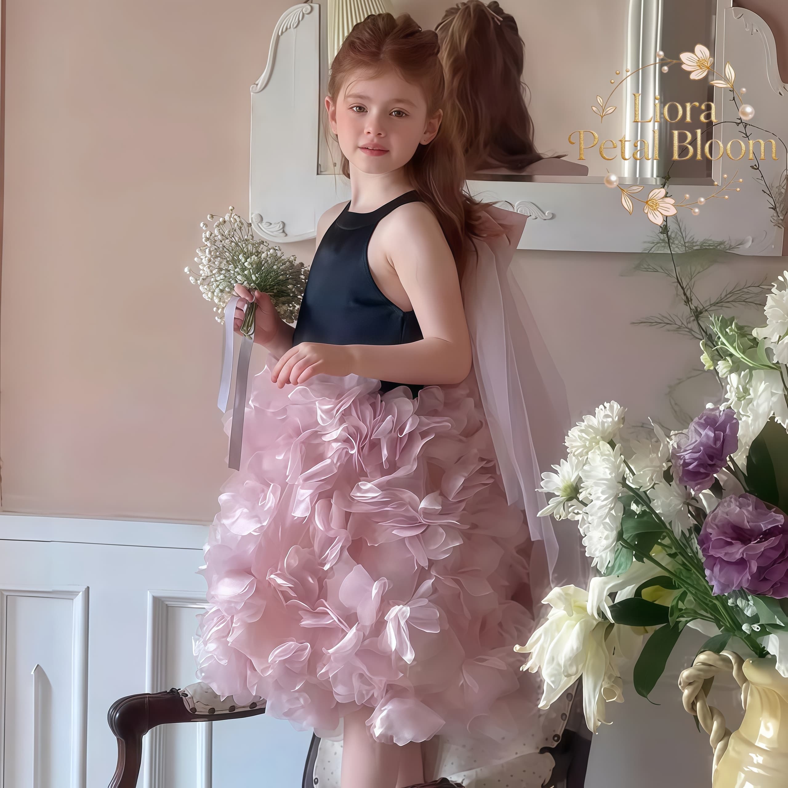 Girls' Black Floral Tulle Dres - Formal Wear Women Us บทวิจารณ์และราคา