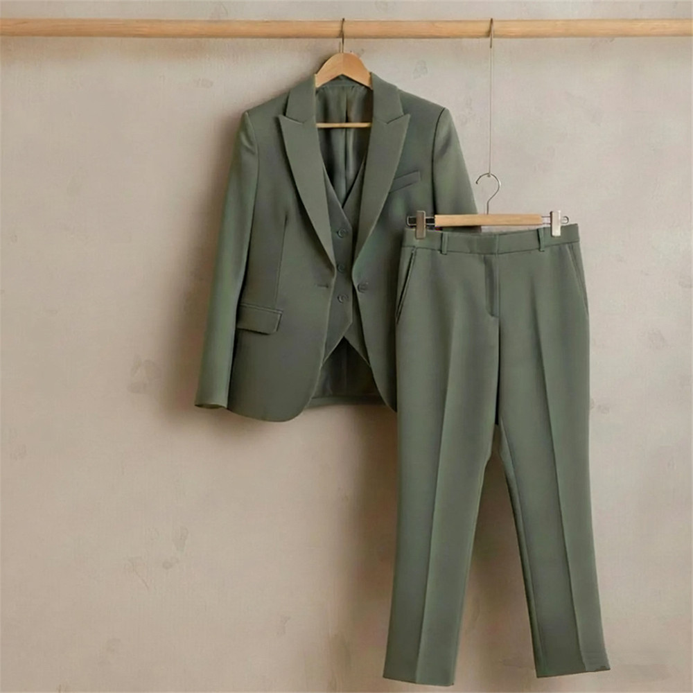 New Sage Green Women's Suit 3  - Women Formal Wear Pants บทวิจารณ์และราคา