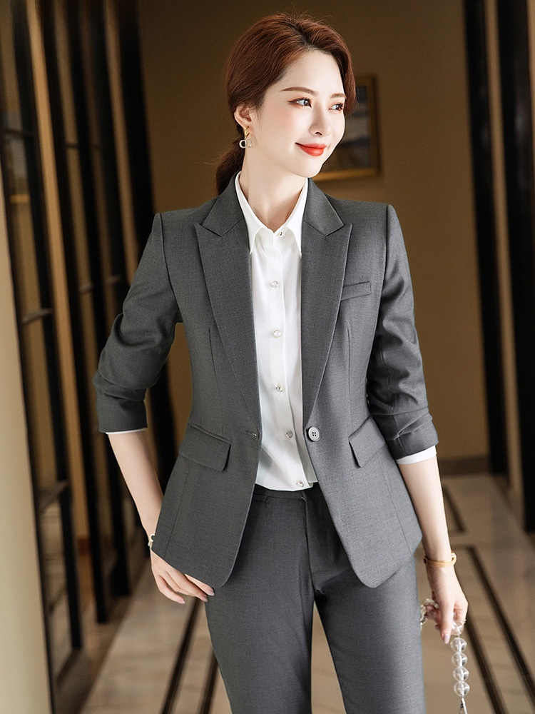 Gray Suit Set for Women Spring - Women Formal Wear For Interview บทวิจารณ์และราคา