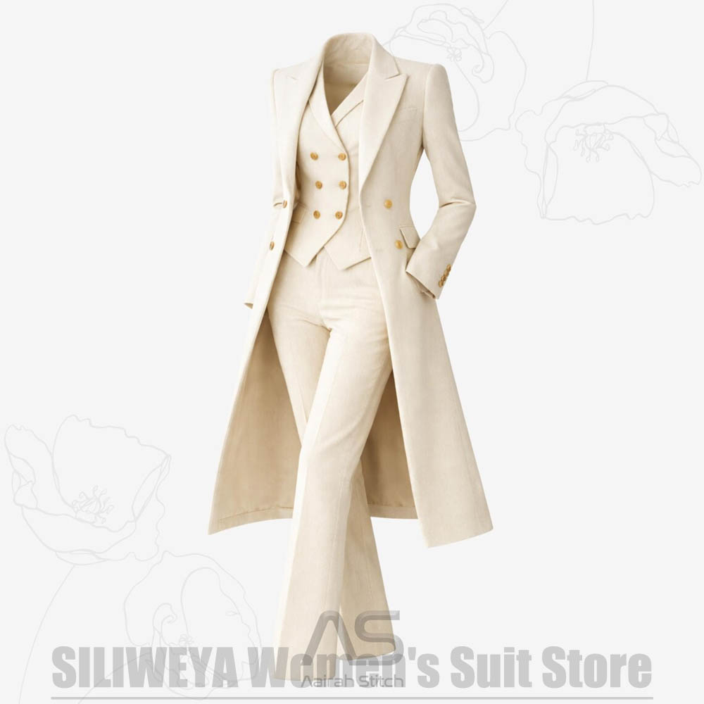 Women's Suit 3 Piece Double Br - Women Formal Wear Pants บทวิจารณ์และราคา
