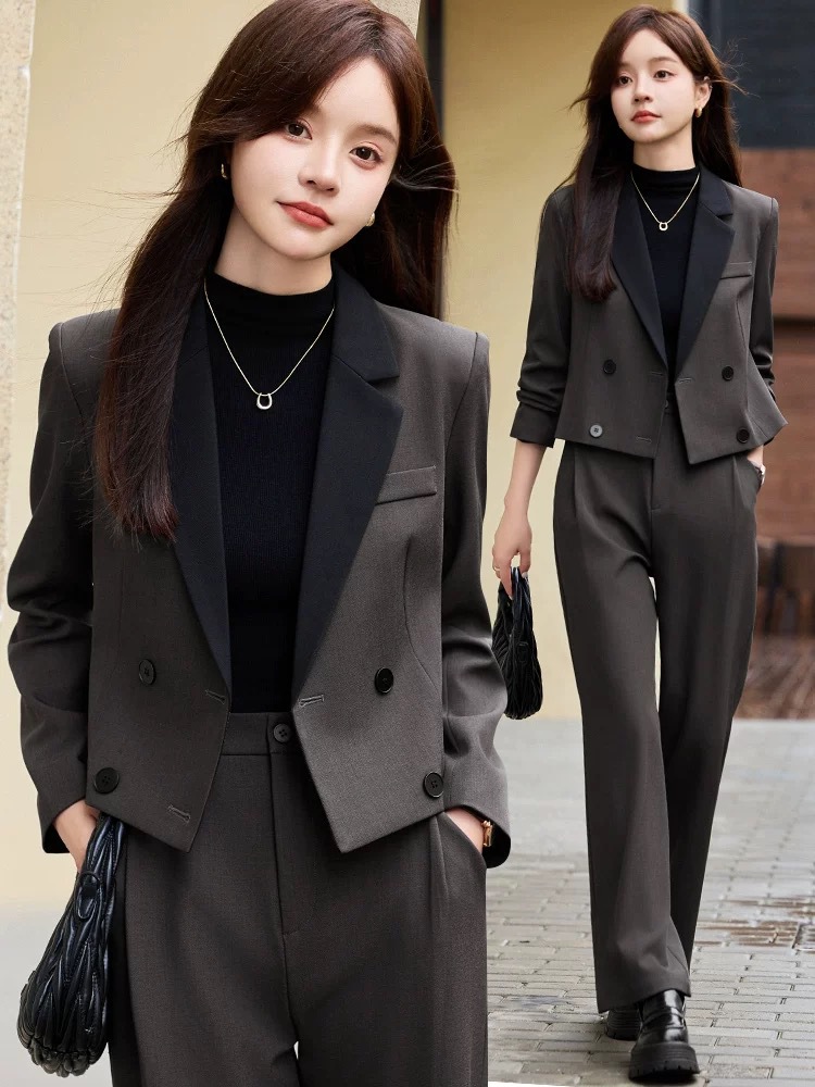 Gray short blazer for women, n - Women Formal Wear Pants บทวิจารณ์และราคา