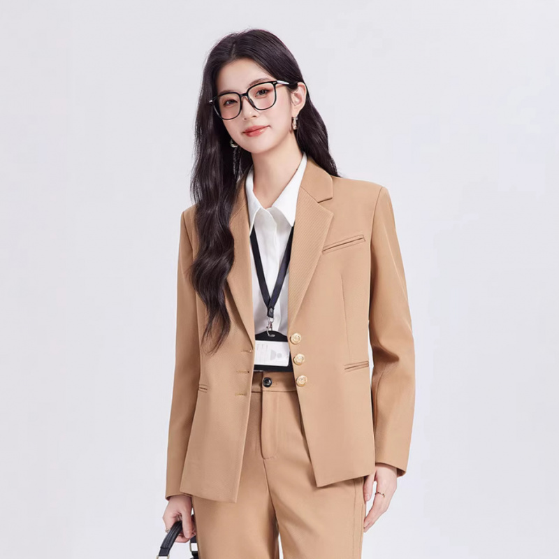 Khaki women's suit set, high-e - Women Formal Wear For Interview บทวิจารณ์และราคา