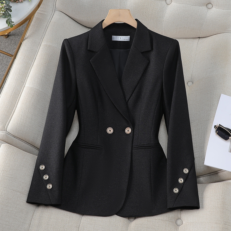 Women Double Breasted Solid Bl - Formal Winter Wear Women Jacket บทวิจารณ์และราคา