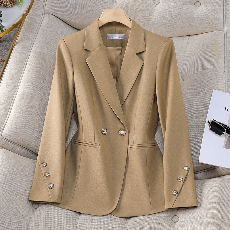 Women Double Breasted Solid Bl - Formal Winter Wear Women Jacket บทวิจารณ์และราคา