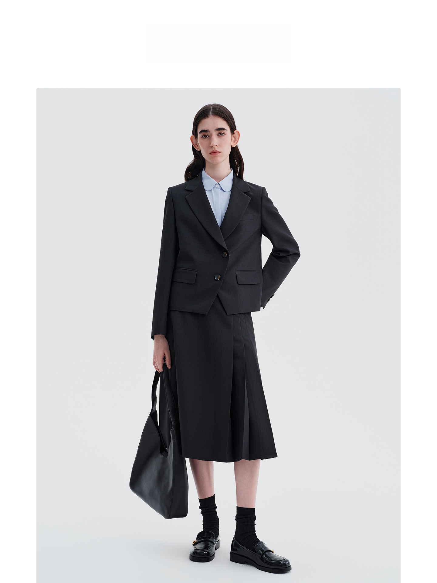 Deep Grey Suit Jacket And Half - Women Formal Wear For Interview บทวิจารณ์และราคา