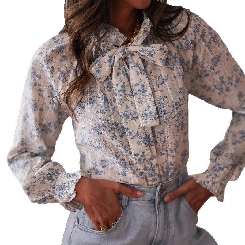Womens Wear Bow Fashion Printe - Women Formal Office Wear Tops บทวิจารณ์และราคา