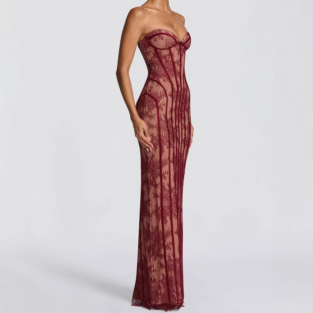 Strapless Bodycon Maxi Dress f - Formal Wear Women Us บทวิจารณ์และราคา
