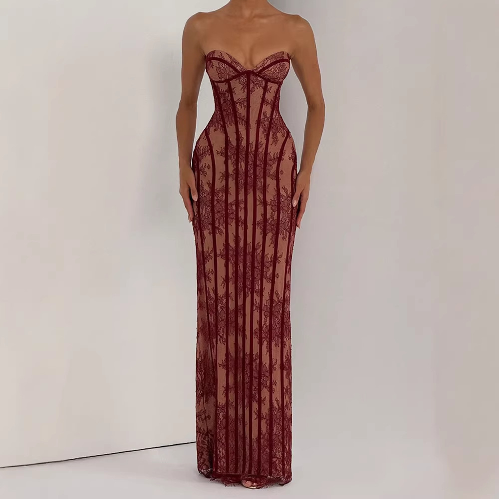 Strapless Bodycon Maxi Dress f - Formal Wear Women Us บทวิจารณ์และราคา