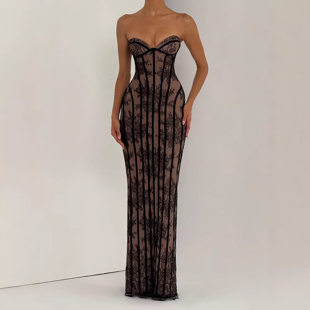 Strapless Bodycon Maxi Dress f - Formal Wear Women Us บทวิจารณ์และราคา