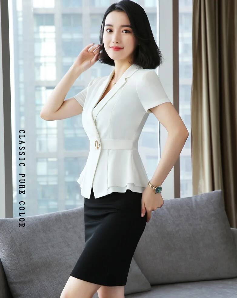 Formal Uniform Styles Blazers  - Women Formal Office Wear Tops บทวิจารณ์และราคา