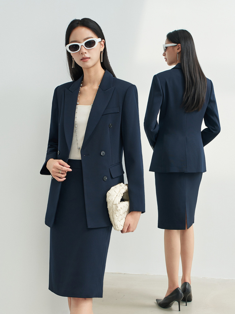 Navy Blue Professional Skirt S - Women Formal Wear For Interview บทวิจารณ์และราคา