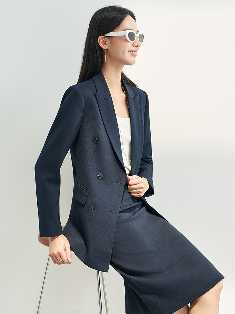 Navy Blue Professional Skirt S - Women Formal Wear For Interview บทวิจารณ์และราคา