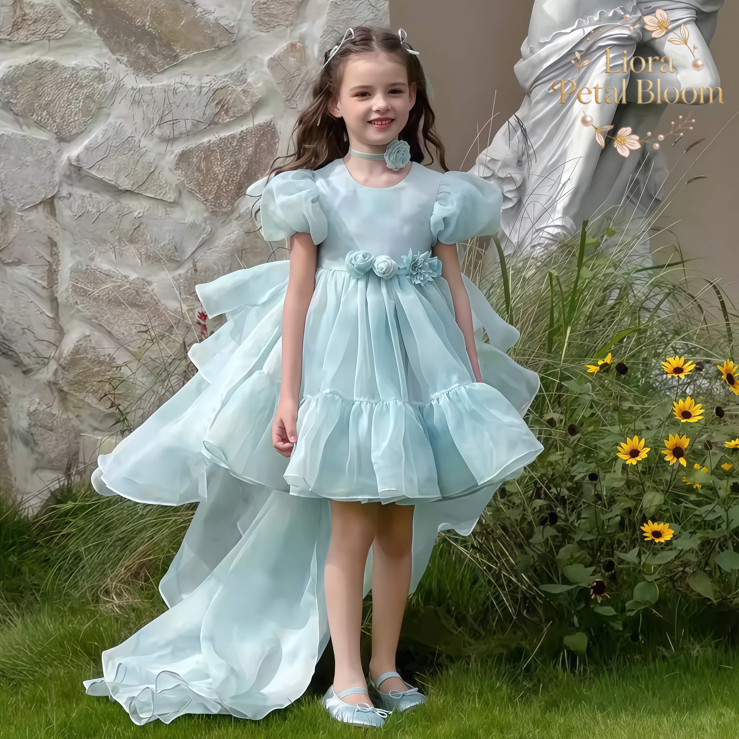 Blue Tulle Gown  Girls' Bow Pa - Formal Wear Women Us บทวิจารณ์และราคา