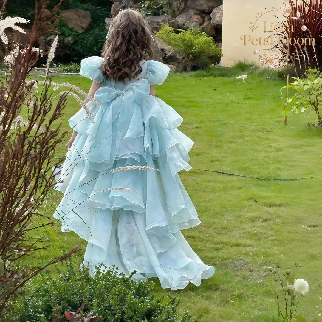 Blue Tulle Gown  Girls' Bow Pa - Formal Wear Women Us บทวิจารณ์และราคา